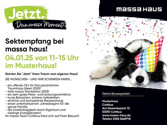 Sektempfang bei Massahaus Cottbus am 04.01.2025 von 11-15Uhr: Am Gewerbepark 13, 03051 Cottbus