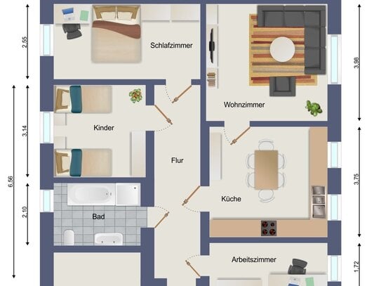 WOW + Wohnen im Herzen des Erzgebirges: Moderne 4-Raum-Wohnung in Thum mit hochwertiger Ausstattung!