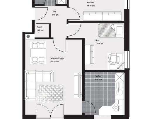 3-Zimmer Erdgeschoss Wohnung m. Garten