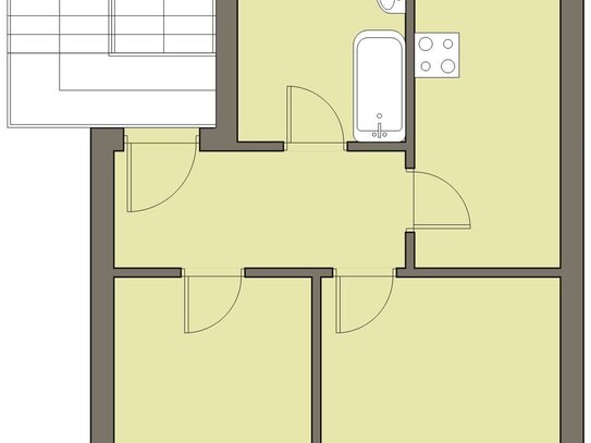 Große 2 Zimmer Wohnung in Zentrumsnähe