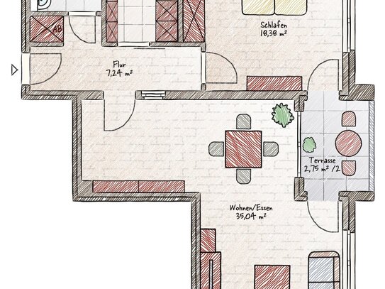 Helle 2-Zimmer-Erdgeschoss-Wohnung Nähe Fidelio-Park!