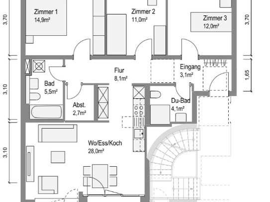 ERSTBEZUG! Lichtdurchflutete Wohnung zum Verweilen | letzte Häuser mit Einbauküche