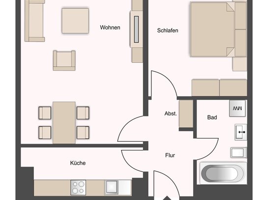 Charmante 2 Zimmer Wohnung mit Balkon