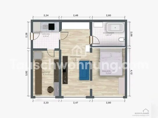 [TAUSCHWOHNUNG] 2,5 Zimmer in Rheinnähe - Bonn-Castell bei der Altstadt