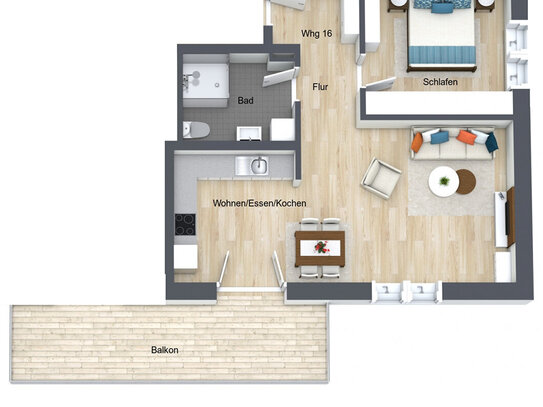 **ERSTBEZUG** Klimafreundliche Etagenwohnung mit Balkon! WE 16