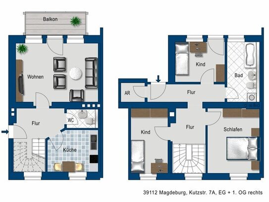 Ihr neues Zuhause! Schicke 4-Zimmer-Maisonette-Wohnung mit Balkon!