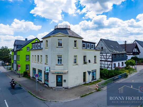 zentral gelegenes Wohn- und Geschäftshaus in Oelsnitz im Erzgebirge zu verkaufen, neue Heizung