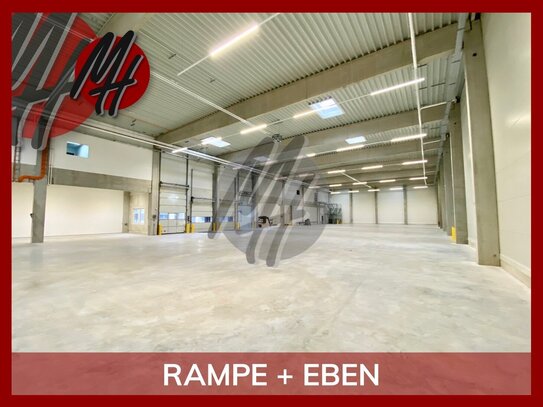 SCHNELL VERFÜGBAR - RAMPE + EBEN - Lager (2.500 m²) & Büro (300 m²) zu vermieten