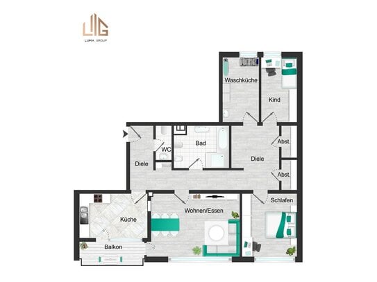 Stilvoll sanierte 4-Zimmer-Wohnung mit Balkon und Garage in begehrter Lage!