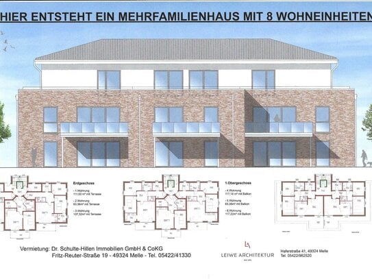 Behindertengerechte 2-Zimmer-Wohnung im Neubau von Melle-Mitte