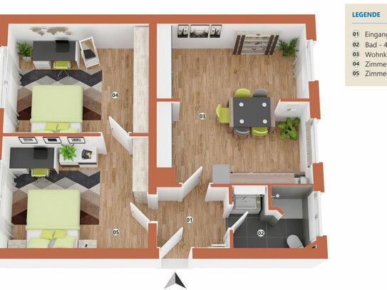 Bezugsfreie 2-Zi-Wohnung mit Stellplatz