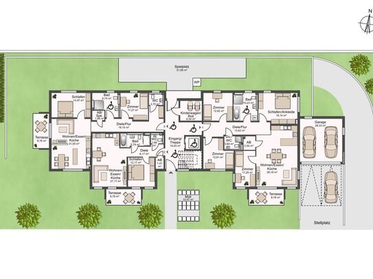 Erdgeschosswohnung mit Terrasse mit Garten Wohnung Nr. 3 mit Garten