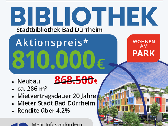 Kapitalanlage Räume der Stadtbibliothek Bad Dürrheim