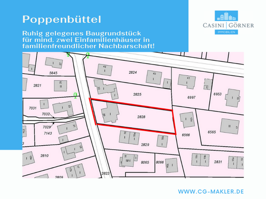 Ruhig gelegenes Baugrundstück für ein Doppelhaus und ein Einfamilienhaus in top Lage!