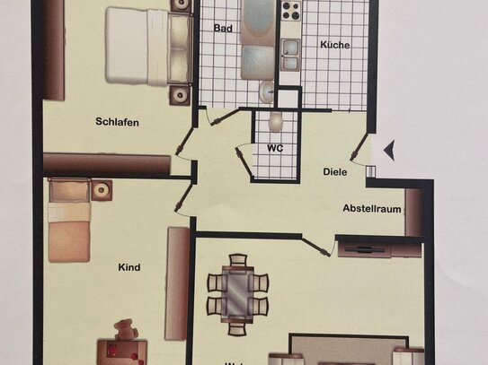 gepflegte 3-Zimmer Wohnung zu vermieten ab 01.01.2025