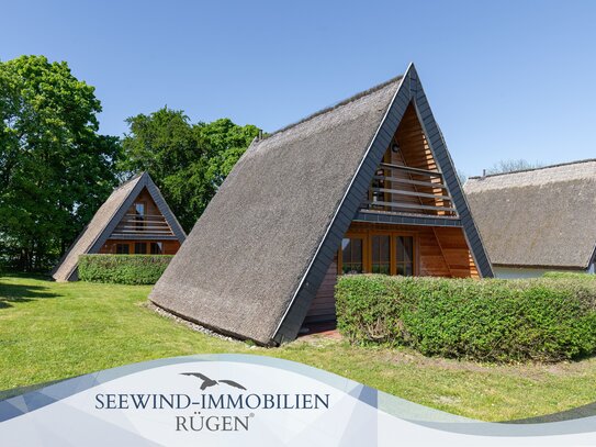 Finnhütte in einmaliger Lage - exklusives Ferienhaus mit Wasserblick auf der Insel Rügen!