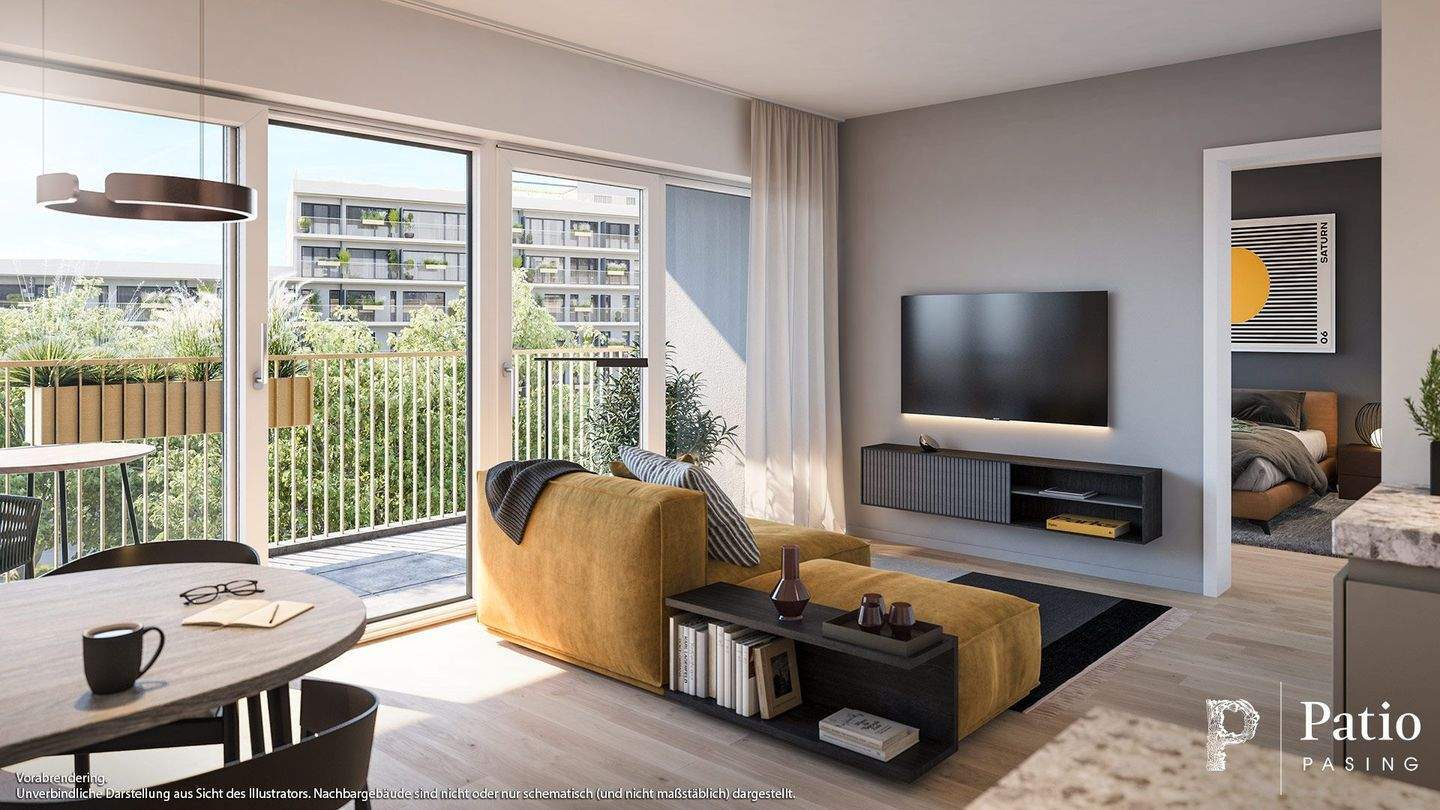 2-Zi.-Whg. mit Duschbad und großem Balkon zum grünen Innenhof