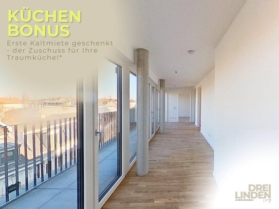 INKLUSIVE KÜCHENZUSCHUSS: Individuell geschnittene 3-Zimmer-Wohnung mit BALKON im Neubauprojekt DREILINDEN Living