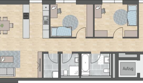 Unverbaubar! 4-Zi-Whg. mit großem Westbalkon und Blick ins Grüne - WE 1.1