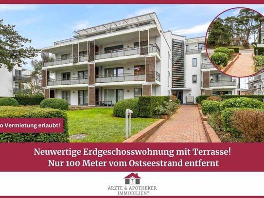 Neuwertige Erdgeschosswohnung mit Terrasse! Nur 100 Meter vom Ostseestrand entfernt.