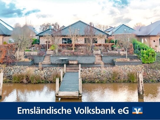 Exklusiver Bungalow mit Traumlage und Bootsanleger in Rhede (Ems)