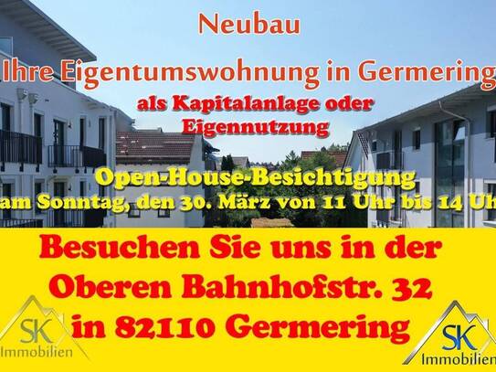 Barrierefrei - Nachhaltig - Neubau: 2-Zi. Wohnung ca. 82 m² mit Südbalkon und Keller in Germering