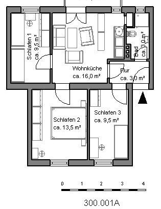 Gemütliche 2,5-Zimmer-Wohnung mit Balkon und Tageslichtbad