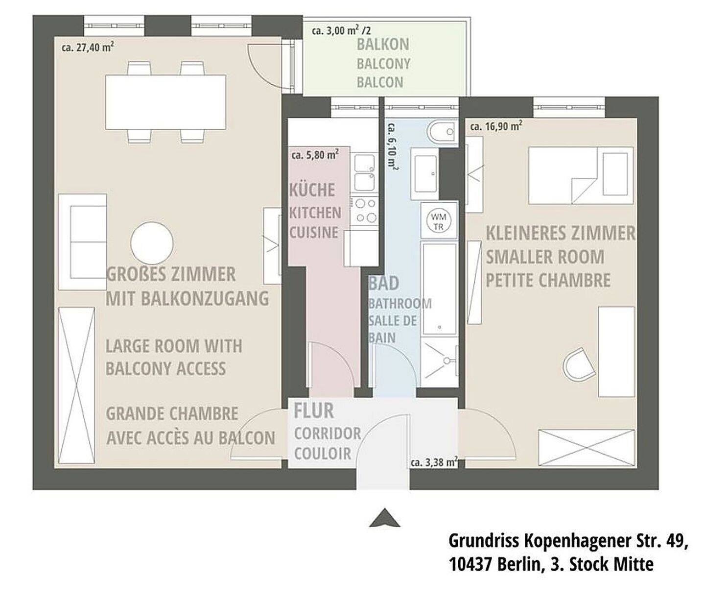 WG-Zi 17 Quadratmeter in Fußbodenheizung-Wohnung - Foto 1