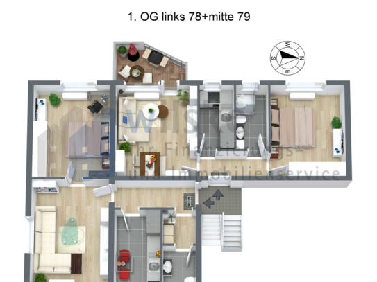 *Paketoption* 2x2-Zi.Whg. nebeneinander/viel Tageslicht / idealer Grundriss / modernisiertem Gebäude