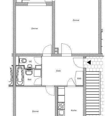 Sanierte 3 Zimmerwohnung mit Balkon