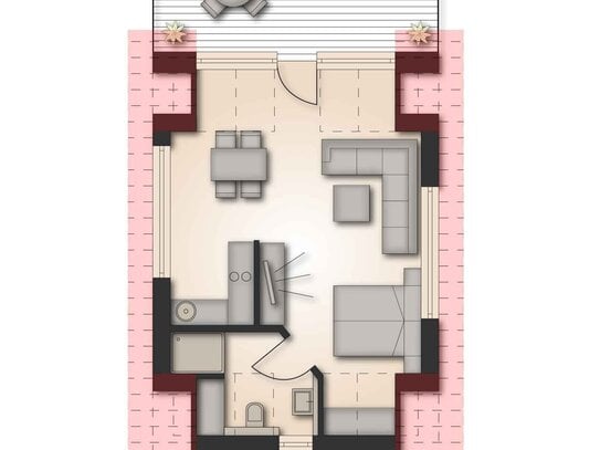 Ferienwohnung 100 m vom Strand, Balkon, EBK, Stellplatz, Neubaustandard