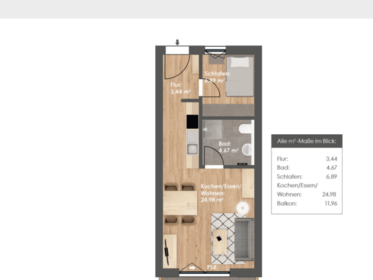 HAUS 2; 7TÄLER WOHNEN Dietfurt: Neubau 1,5-Zimmer-Obergeschoss-Wohnung mit Aufzug u. Tiefgarage (provisionsfrei)