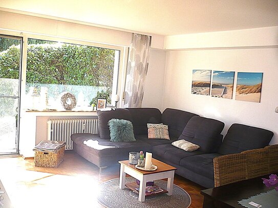 Heisingen: 2 R KDB, 90 m², uneinsehbare Terrasse, kl. Garten