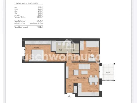 [TAUSCHWOHNUNG] SÜDLICHE INNENSTADT: Moderne 3-Zimmer-Wohnung