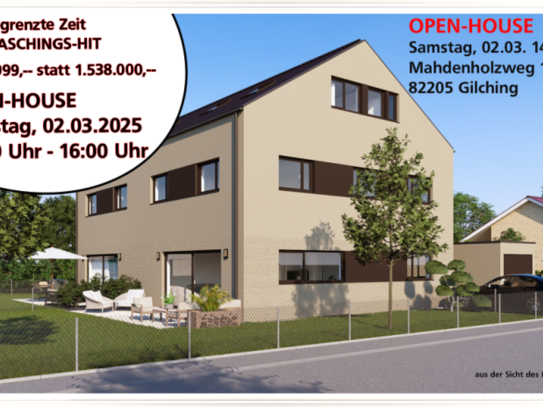 FASCHINGS-HIT ! OPEN HOUSE! Samstag 02.03.25 14:00 Uhr - 16:00 Uhr ! Luxus-DHH - 5-Seenland