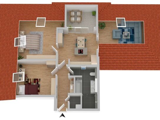 4-Raum-Wohnung im Dachgeschoss mit Galerie! ERSTBEZUG