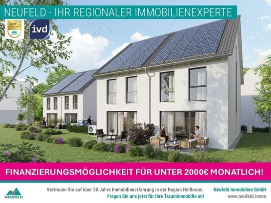 Doppelhaushälfte - Massivbauweise im Komplettpaket mit einer Finanzierungsoption für unter 2000€ monatlich!