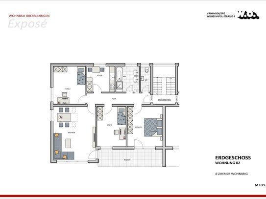 Geräumige 4-Zimmer-Wohnung im Erdgeschoss