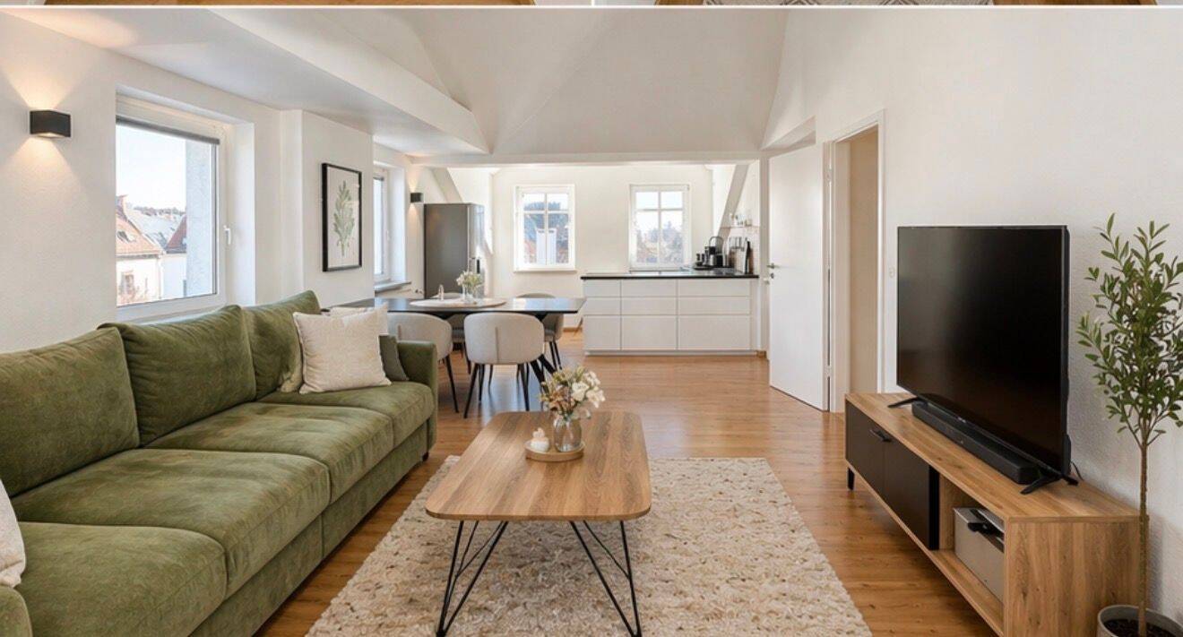 Voll-möblierte Wohnung mit großem Balkon und Einbauküche - Foto 1