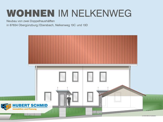 Wohnen im Nelkenweg - Neubau schlüsselfertige Doppelhaushälfte in 87634 Obergünzburg-Ebersbach