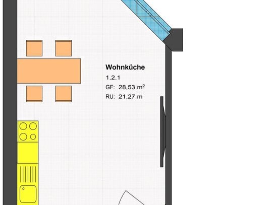 ERSTBEZUG - große 2-Raum Altbauwohnung mit Veranda