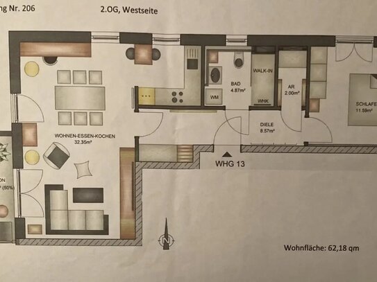 Geschmackvolle 2-Zimmer-Wohnung mit Balkon und EBK in Seenähe in Bad Wiessee