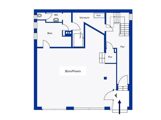 Büro/Praxis mit großem Schaufenster und PKW-Stellplatz in zentraler Lage von Backnang!