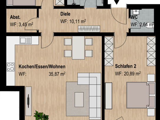 Moderne 3-Zimmer-Neubauwohnung im Erdgeschoss