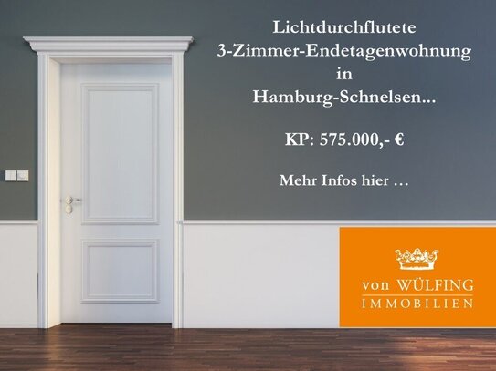 Lichtdurchflutete 3- Zimmer-Endetagen-Wohnung in Hamburg-Schnelsen...