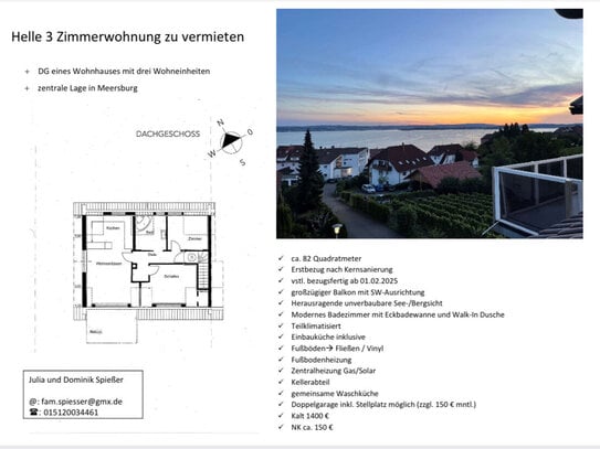 Helle 3 Zimmerwohnung in exponierter Lage