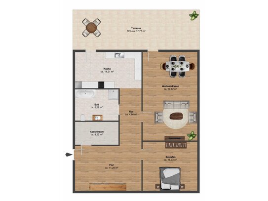 Moderne Eigentumswohnung mit Dachterrasse und TG-Stellplatz in zentraler Lage