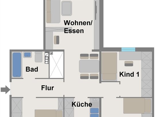 Helle 4 Zimmerwohnung + Balkon + Wannenbad +optional Garage in Brunsbüttel OTTO STÖBEN GmbH