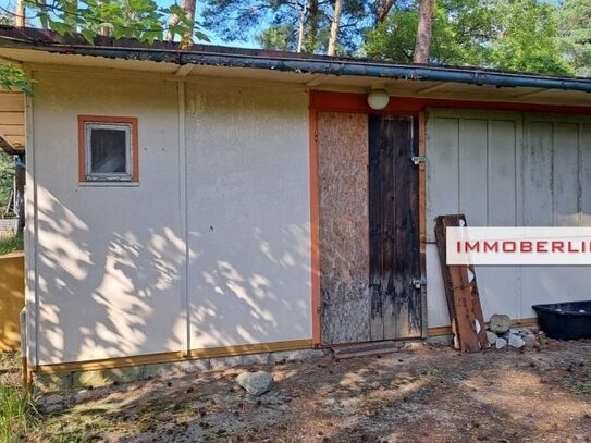 IMMOBERLIN.DE - Sehr attraktives Baugrundstück mit Ferienhaus in ruhiger Lage nahe Mellensee