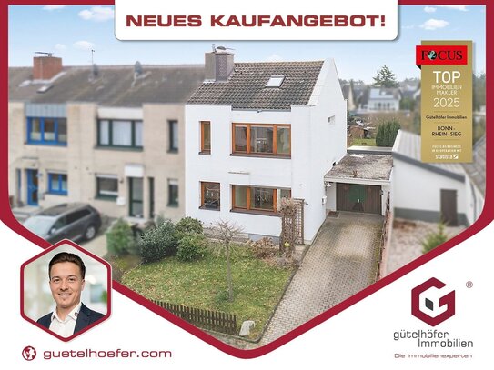 Bezugsfreies Reihenendhaus auf großem Grundstück, Garage und viel Potenzial in Swisttal / Buschhoven